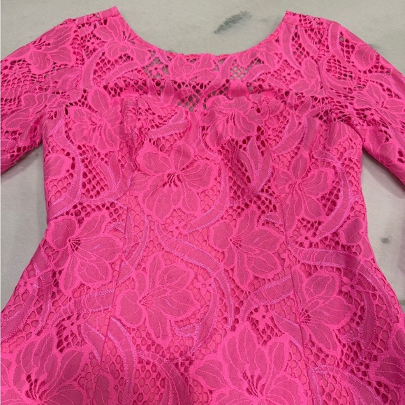 Lilly Pulitzer Allyson Dress Size 00 Pink Tropics Floral Lace NWT - Picture 2 of 16